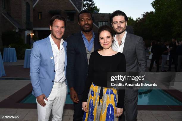 Actors Sebastien Roberts, Lyriq Bent, Caroline Dhavernas and Richard Short attend the premiere of "Mary Kills People" at the Official Residence Of...