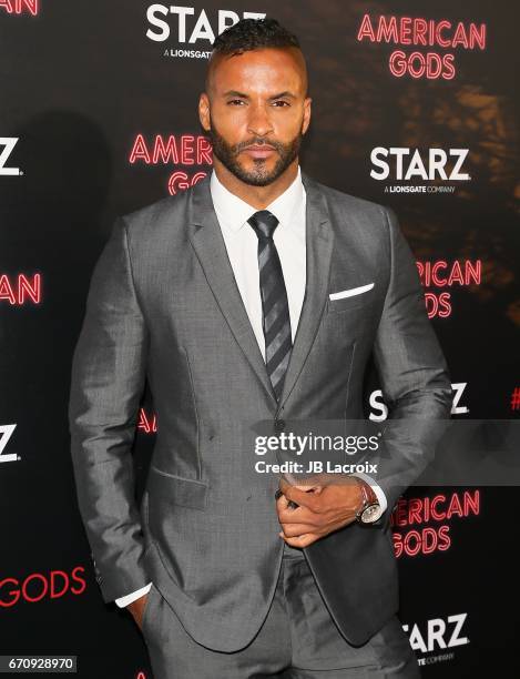 Ricky Whittle attends the premiere Of Starz's 'American Gods' on April 20, 2017 in Hollywood, California.