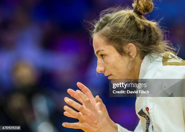 Rio Olympic champion, Majlinda Kelmendi of Kosovo defeated Joana Ramos of Portugal by an ippon to reach the u52kg final and win her fourth European...