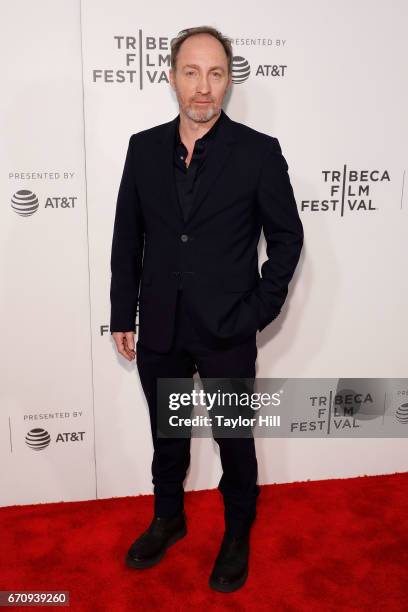 Michael McElhatton attends the premiere of "Genius" during the 2017 Tribeca Film Festival at Borough of Manhattan Community College on April 20, 2017...