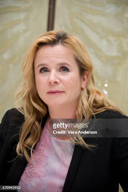 Emily Watson at the "Genius" Press Conference at the London Hotel on April 19, 2017 in New York City.