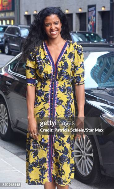 Actress Renee Elise Goldsberry is seen on April 20, 2017 in New York City.