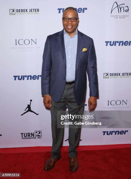 Analyst Jay Harris attends the 2017 Derek Jeter Celebrity Invitational gala at the Aria Resort & Casino on April 20, 2017 in Las Vegas, Nevada.