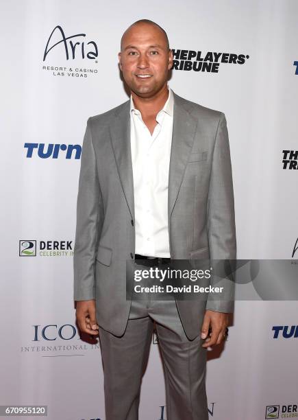 Former MLB player Derek Jeter attends the 2017 Derek Jeter Celebrity Invitational gala at the Aria Resort & Casino on April 20, 2017 in Las Vegas,...