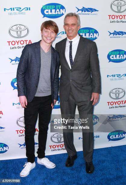 Actor Calum Worthy and radio host Robert F. Kennedy, Jr. Attend Keep it Clean Live Comedy Benefit for Waterkeeper Alliance at Avalon Hollywood on...