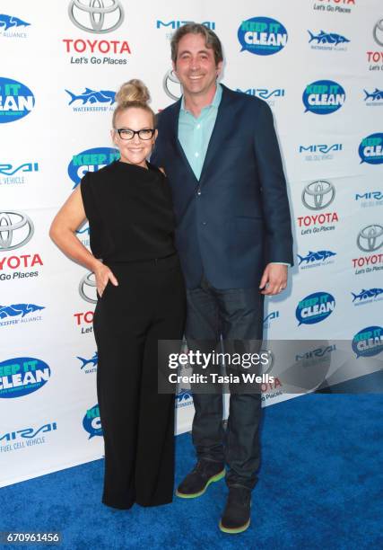 Actress Rachael Harris Waterkeeper Alliance Executive Director Marc Yaggi attend Keep it Clean Live Comedy Benefit for Waterkeeper Alliance at Avalon...