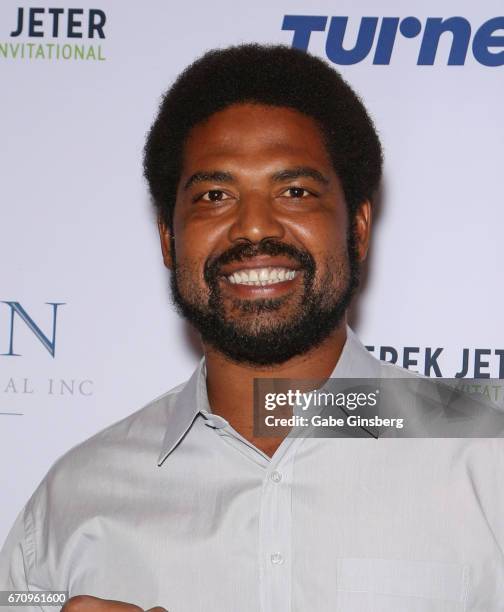 Former NFL player Jonathan Ogden attends the 2017 Derek Jeter Celebrity Invitational gala at the Aria Resort & Casino on April 20, 2017 in Las Vegas,...