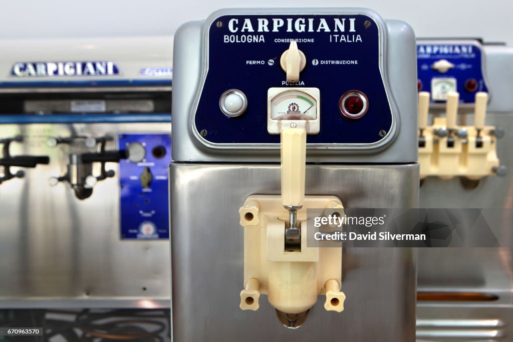 A 1960's Carpigiani Singola soft-serve machine on display at the ...