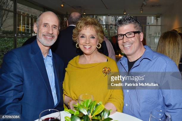 Stuart Gelwarg, Linda Lewis and Bob Bruno attend Susan Silver's Memoir Signing Celebration at Michael's on April 20, 2017 in New York City.
