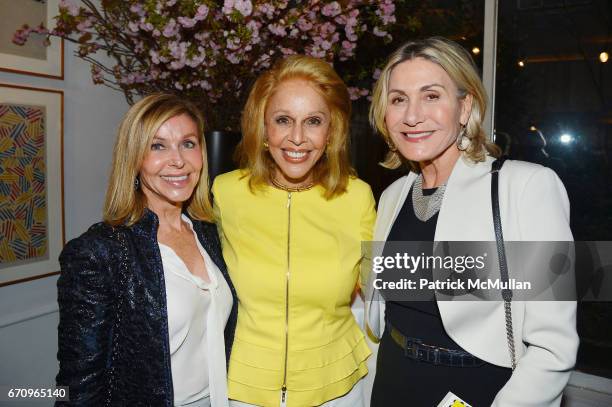 Sue Chalom, Susan Silver and Susan Magrino Dunning attend Susan Silver's Memoir Signing Celebration at Michael's on April 20, 2017 in New York City.