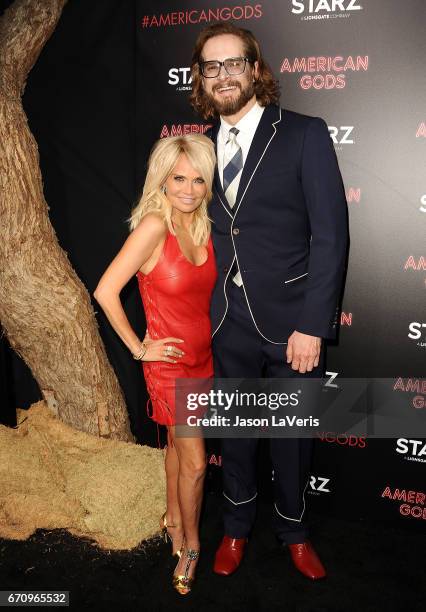 Actress Kristin Chenoweth and producer Bryan Fuller attend the premiere of "American Gods" at ArcLight Cinemas Cinerama Dome on April 20, 2017 in...