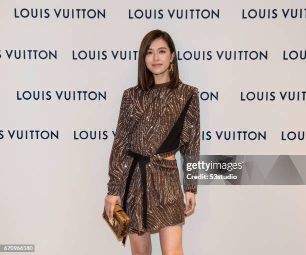 Actress and model Janice Man attends the opening ceremony of Louis Vuitton flagship store on April 20, 2017 in Hong Kong, Hong Kong.