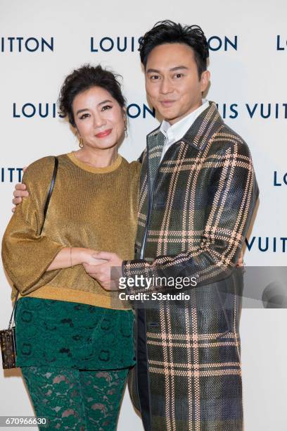 Cherie Chung and Chilam Cheung attend the opening ceremony of Louis Vuitton flagship store on April 20, 2017 in Hong Kong, Hong Kong.