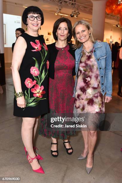 Jill Kraus, Susan Freedman and Holly Lipton attend Public Art Fund's 40th Anniversary Benefit at Metropolitan West on April 20, 2017 in New York City.