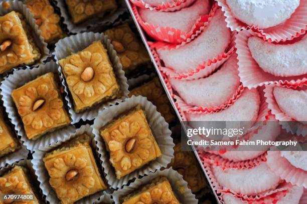 baklawa & gazelle's horns - horned stock pictures, royalty-free photos & images