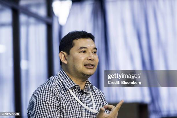 Rafizi Ramli, vice president of the People's Justice Party , speaks during a Facebook Inc. Live video stream at Invoke's office in Kuala Lumpur,...