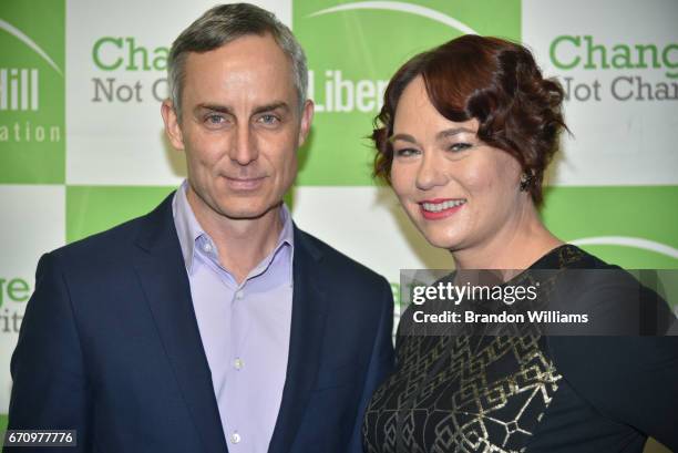 Actor Wallace Langham and president /CEO of Liberty Hill Foundation Shane Murphy Goldsmith attend the Upton Sinclair Awards at The Beverly Hilton...