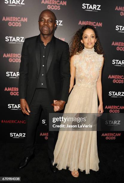 Actor Chris Obi attends the premiere of "American Gods" at ArcLight Cinemas Cinerama Dome on April 20, 2017 in Hollywood, California.