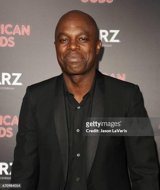Actor Chris Obi attends the premiere of "American Gods" at ArcLight Cinemas Cinerama Dome on April 20, 2017 in Hollywood, California.