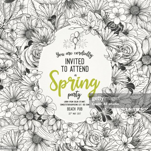 flower invitation - coffee plant stock illustrations