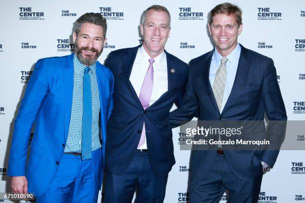 Bronson van Wyck, Sean Patrick Maloney and Randy Florke attend the The LGBT Community Center Dinner at Cipriani Wall Street on April 20, 2017 in New...
