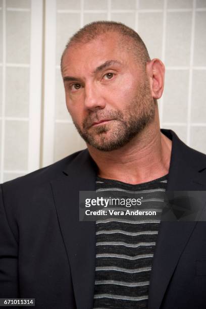 Dave Bautista at the "Guardians of the Galaxy Vol. 2" Press Conference at the London Hotel on April 20, 2017 in West Hollywood, California.