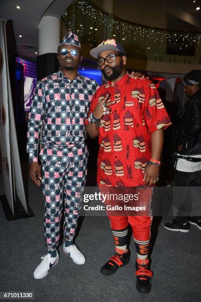 Tresor and Sjava during the 23rd annual South African Music Awards Nominees Announcement at the Destiny Exclusive Hotels on April 20, 2017 in Kempton...