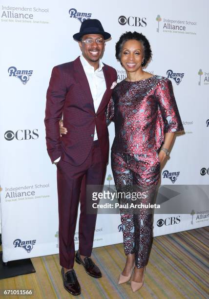 Rapper / TV Personality Nick Cannon and Entertainment Attorney Nina L. Shaw attend the Independent School Alliance Impact Awards at the Beverly...