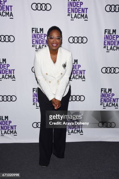 Oprah Winfrey attends the Film Independent at LACMA Special Screening and Q&A of "The Life Of Henrietta Lacks" at Bing Theatre At LACMA on April 20,...