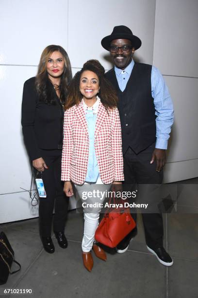 Tina Knowles, Lisa Horowitz and Fab 5 Freddy attend the Film Independent at LACMA Special Screening and Q&A of "The Life Of Henrietta Lacks" at Bing...