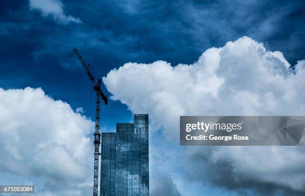 The new downtown glass and steel Fairmont Hotel is under construction on April 14 in Austin, Texas. Austin, the State Capital of Texas, the state's...