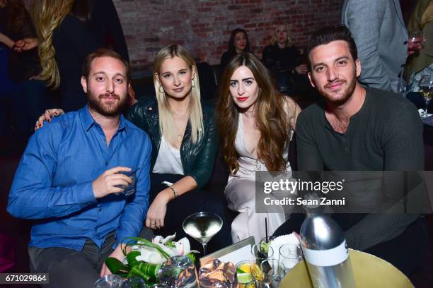 Avi Stern, Danielle Bernstein, Emily Siegel and Joshua Stern attend the after party of the premiere of FLOWER for the Tribeca Film Festival at TAO...