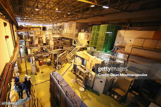 General view of ISOLDE during a behind the scenes tour at CERN, the World's Largest Particle Physics Laboratory on April 19, 2017 in Meyrin,...