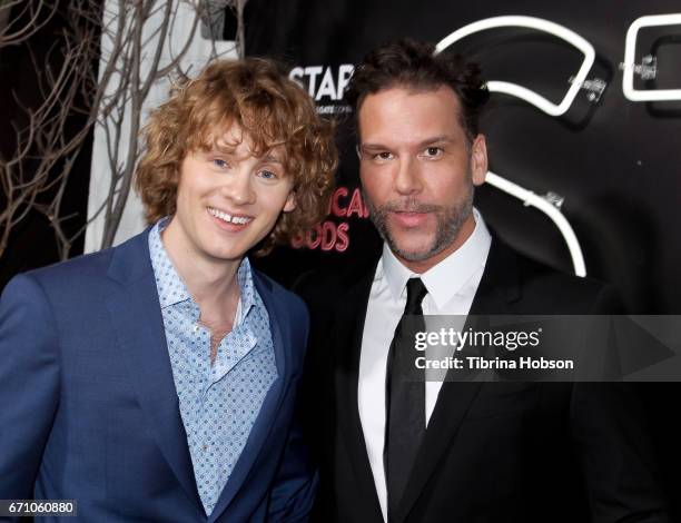 Bruce Langley and Dane Cook attend the premiere of Starz's 'American Gods' at ArcLight Cinemas Cinerama Dome on April 20, 2017 in Hollywood,...