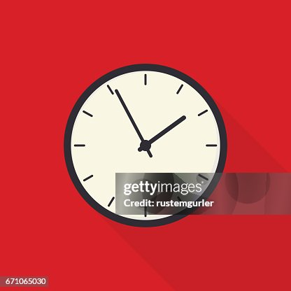 Number Less Clock Pattern Numberless Clock Face On Red Background High-Res Vector Graphic - Getty ...