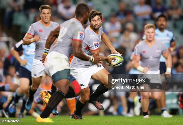 Lionel Cronje of the Kings passes during the round nine Super Rugby match between the Waratahs and the Kings at Allianz Stadium on April 21, 2017 in...