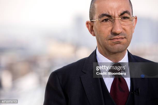 Jean Messiha, project coordinator for France's presidential candidate Marine Le Pen, pauses during a Bloomberg Television interview in Paris, France,...