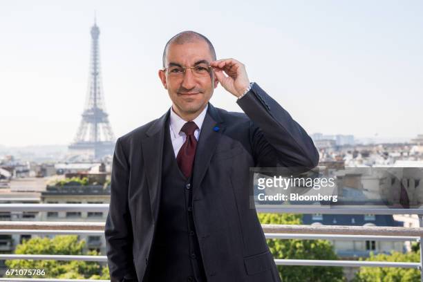 Jean Messiha, project coordinator for France's presidential candidate Marine Le Pen, poses for a photograph following a Bloomberg Television...