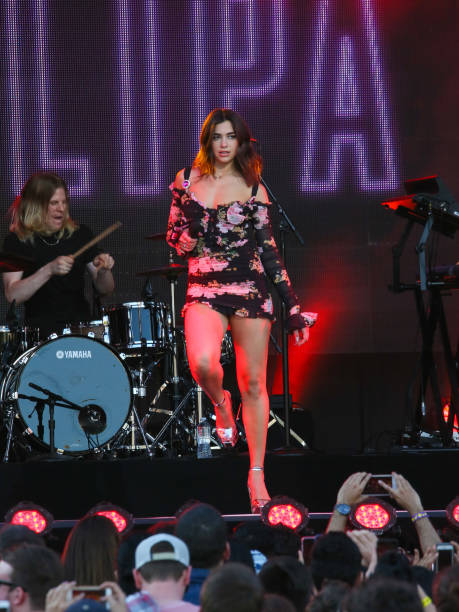Dua Lipa is seen at 'Jimmy Kimmel Live' on April 20, 2017 in Los Angeles, California.