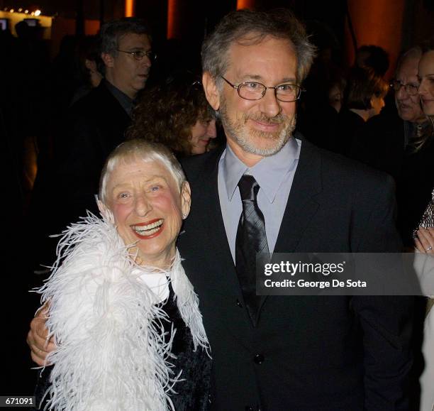 Director Steven Spielberg and his mother attend the Shoah Foundation's Humanity Through Technology awards gala January 10, 2001 at The Museum of...