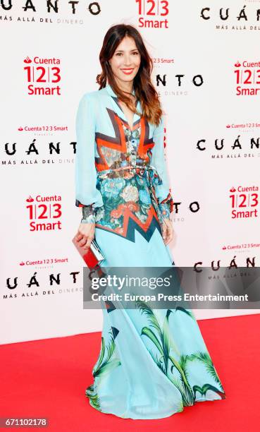 Barbara Goenaga attends the 'Cuanto.Mas Alla del DInero' premiere at Callao cinema on April 20, 2017 in Madrid, Spain.