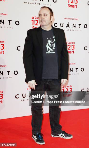 Carlos Areces attends the 'Cuanto.Mas Alla del DInero' premiere at Callao cinema on April 20, 2017 in Madrid, Spain.