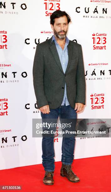 Juan Pablo Shuk attends the 'Cuanto.Mas Alla del DInero' premiere at Callao cinema on April 20, 2017 in Madrid, Spain.