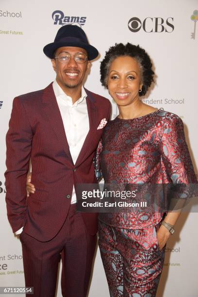 Nick Cannon and Nina L. Shaw attend the Independent School Alliance Impact Awards at the Beverly Wilshire Four Seasons Hotel on April 20, 2017 in...