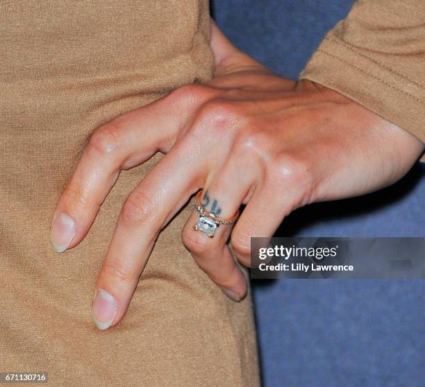 Actress/model Kristanna Loken, ring detail, attends Artemis Women In Action Film Festival at Laemmle's Ahrya Fine Arts Theatre on April 20, 2017 in...