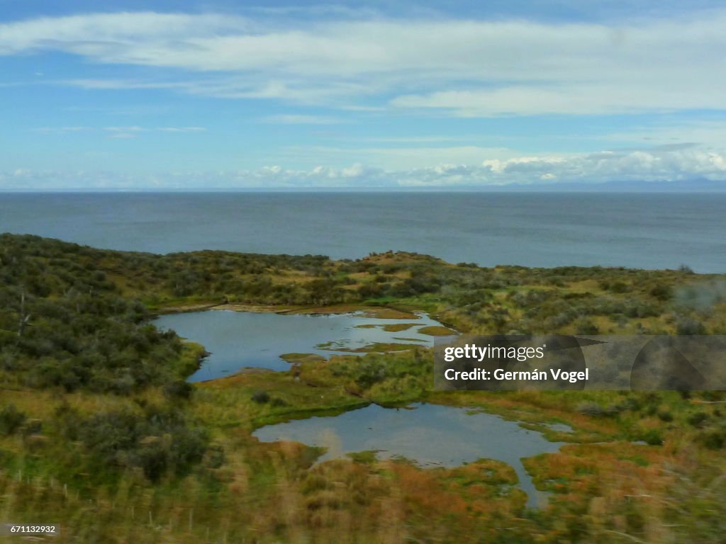 Bahia Inutil Strait Of Magellan And Bahía Inútil In Tierra Del Fuego Chile High-Res ...