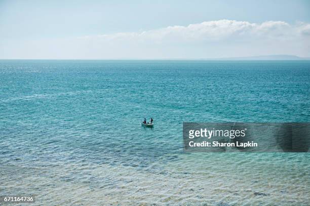 two in a boat - port phillip bay stock pictures, royalty-free photos & images