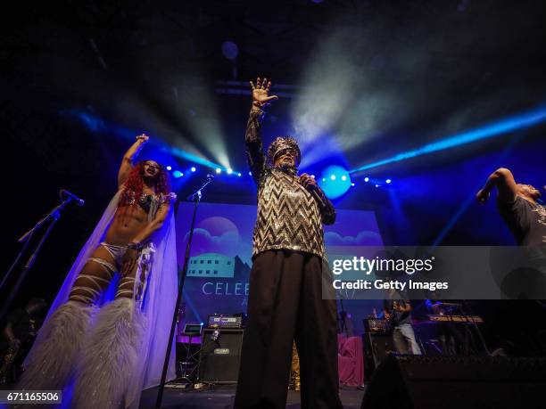 In this handout provided by Paisley Park Studios, George Clinton Parliament Funkadelic performs at Celebration 2017 on April 20, 2017 in Chanhassen,...