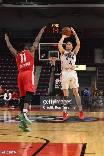 Brady Heslip of the Raptors 905 shoots the ball against the Maine Red Claws during Game Two of the NBA D-League Eastern Conference Finals on April...
