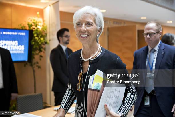 Christine Lagarde, managing director of the International Monetary Fund , arrives to a G-20 finance ministers and central bank governors meeting on...